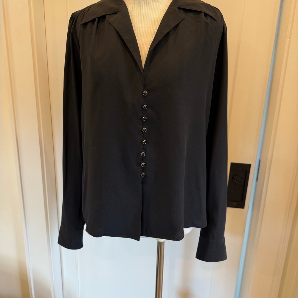 Nili Lotan Black Button-Down Women's Shirt